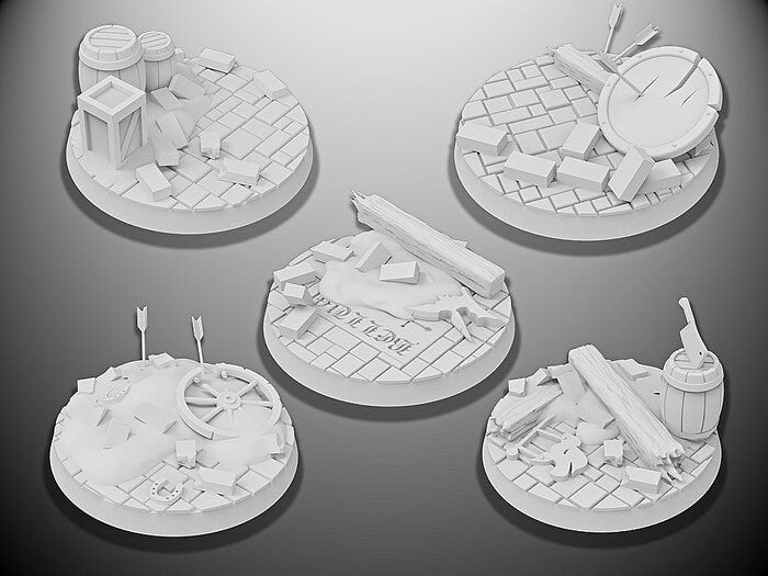40mm Ruins Bases | Miniature Bases | D&D  | RPG | Tabletop Gaming |  From BasicAid