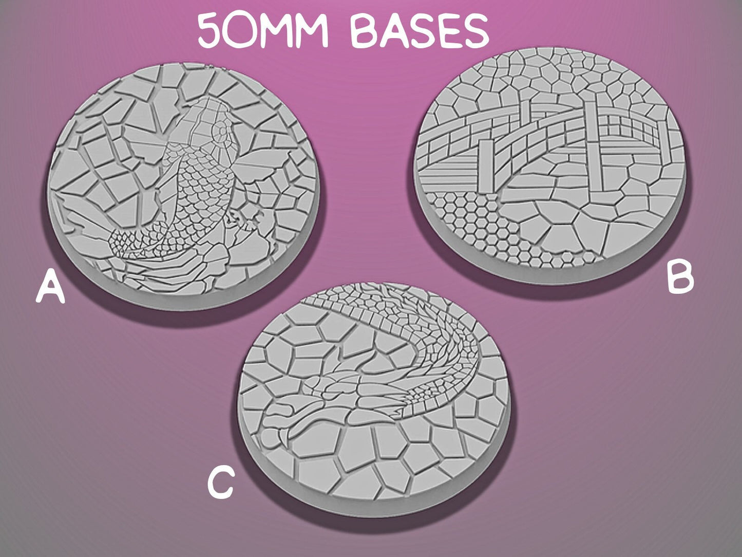 50mm Temple Bases | Miniature Bases | D&D  | RPG | Tabletop Gaming |  From BasicAid