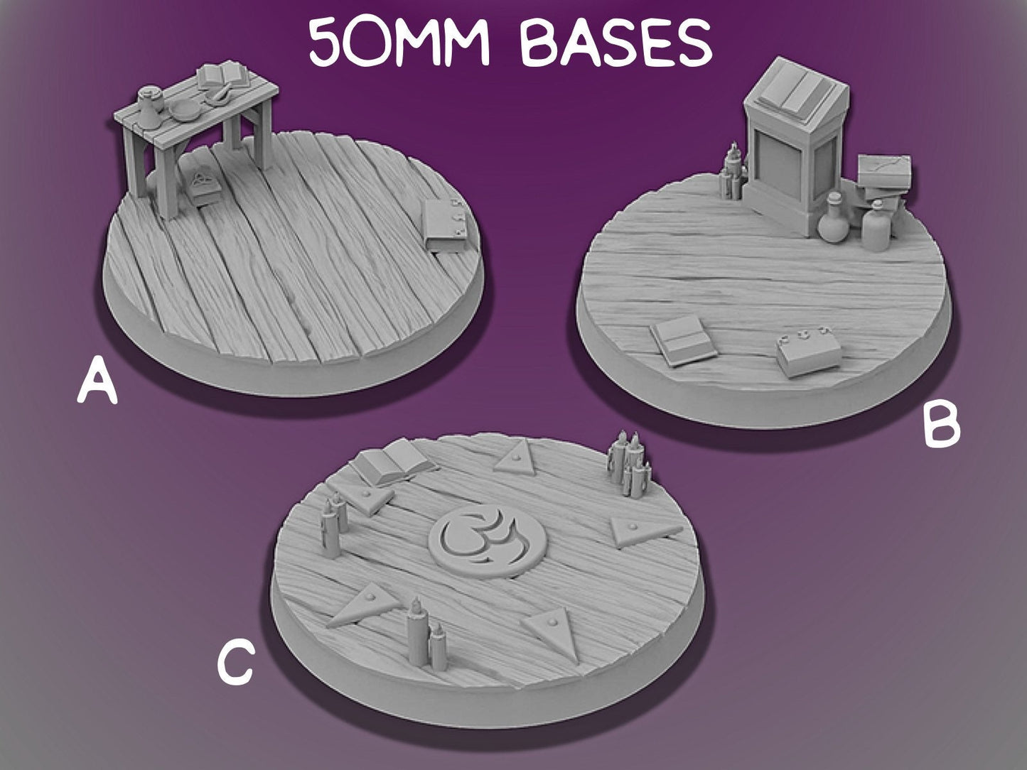 50mm Wizard’s Lab Bases | Miniature Bases | D&D  | RPG | Tabletop Gaming |  From BasicAid