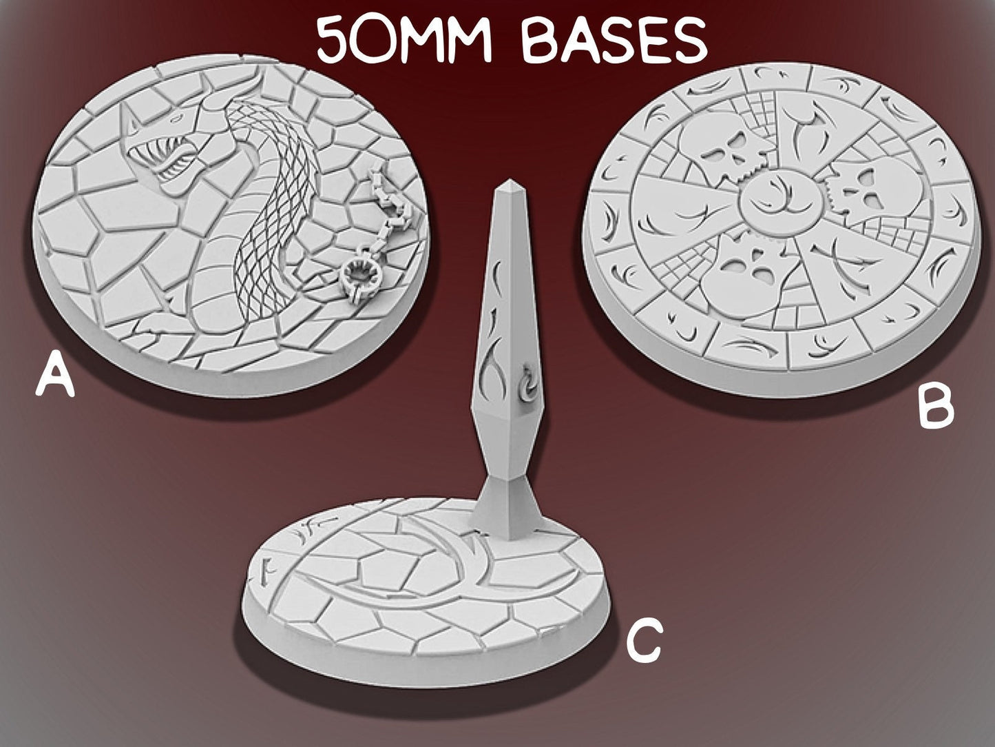 50mm Dark Elf Bases | Miniature Bases | D&D  | RPG | Tabletop Gaming |  From BasicAid