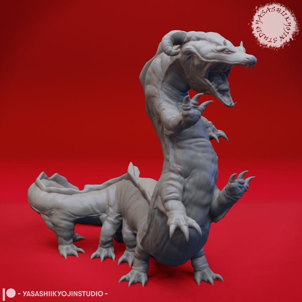 Behir Miniature  | RPG Minis | D&D | DND | RPG | Tabletop Gaming |  From Yasashii Kyojin Studios