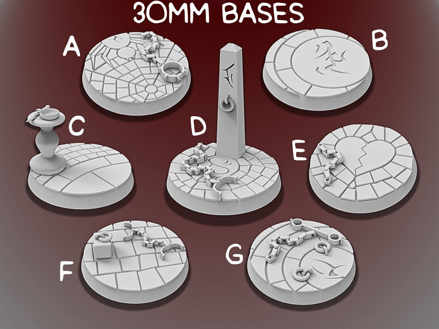 30mm Dark Elf Bases | Miniature Bases | D&D  | RPG | Tabletop Gaming |  From BasicAid
