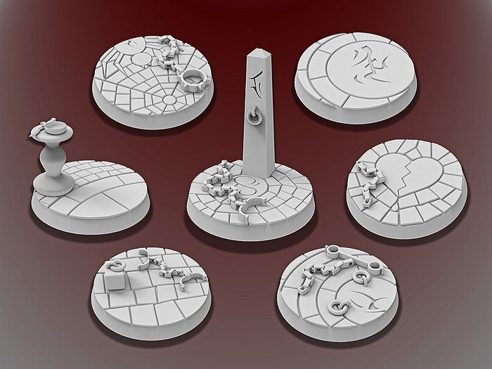 30mm Dark Elf Bases | Miniature Bases | D&D  | RPG | Tabletop Gaming |  From BasicAid