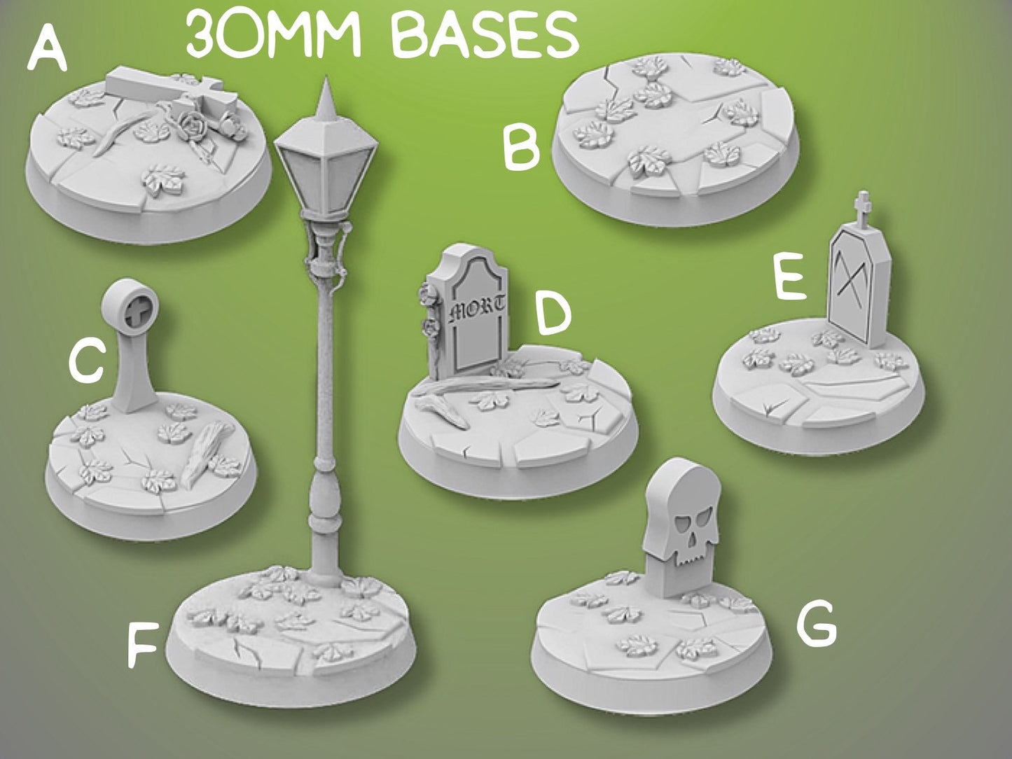 30mm Graveyard Bases | Miniature Bases | D&D  | RPG | Tabletop Gaming |  From BasicAid