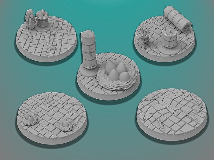 40mm Rookery Bases | Miniature Bases | D&D  | RPG | Tabletop Gaming |  From BasicAid