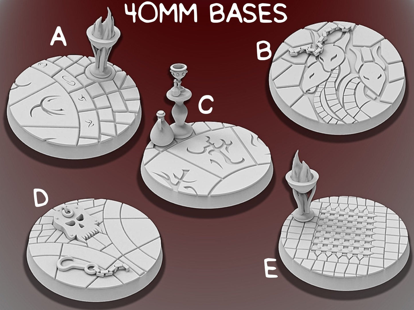40mm Dark Elf/Drow Bases | Miniature Bases | D&D  | RPG | Tabletop Gaming |  From BasicAid