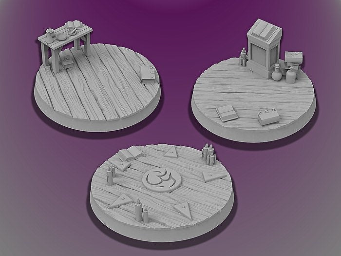 50mm Wizard’s Lab Bases | Miniature Bases | D&D  | RPG | Tabletop Gaming |  From BasicAid