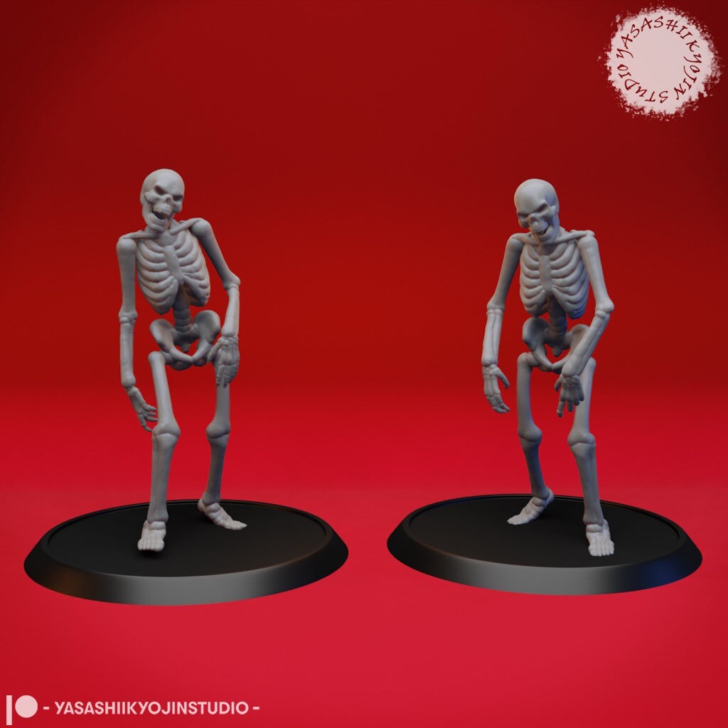 Skeleton Warrior Miniatures  | RPG Minis | D&D | DND | RPG | Tabletop Gaming |  From Yasashii Kyojin Studios
