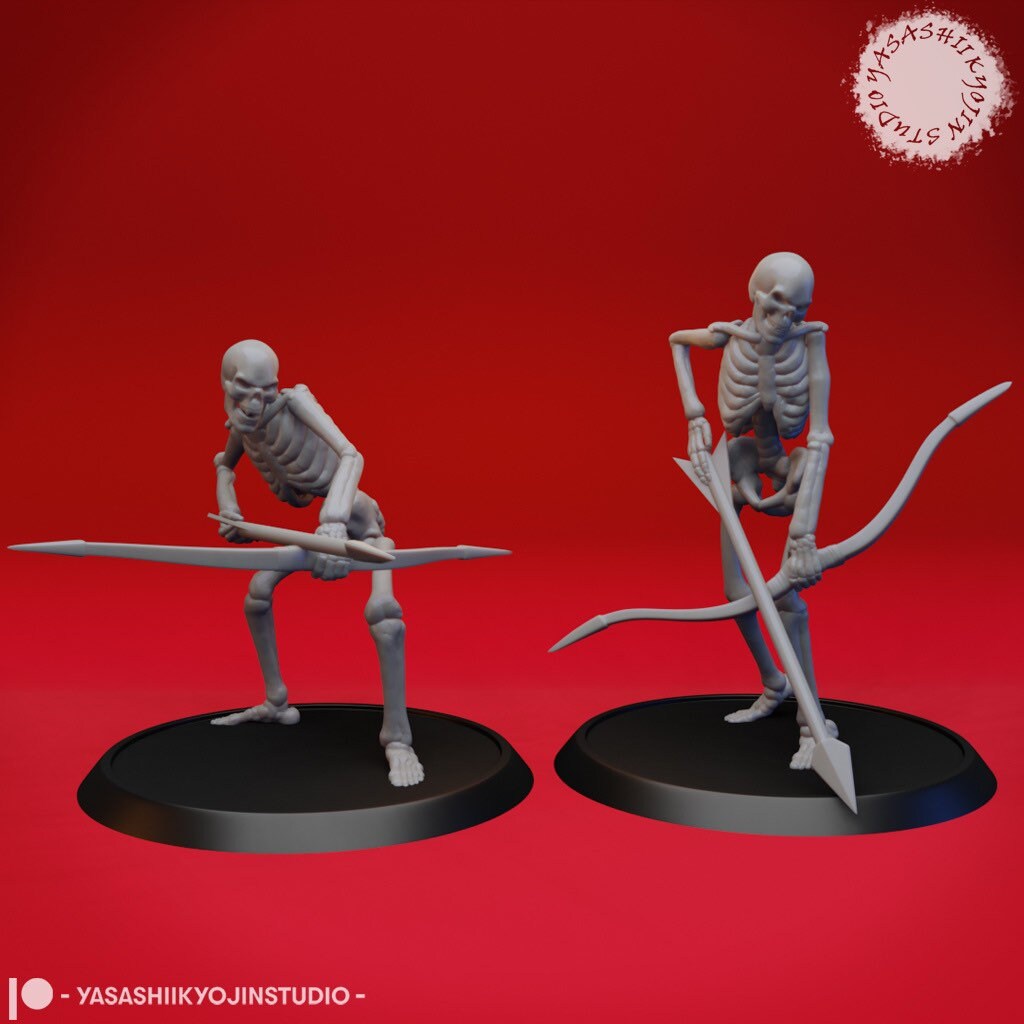 Skeleton Warrior Miniatures  | RPG Minis | D&D | DND | RPG | Tabletop Gaming |  From Yasashii Kyojin Studios