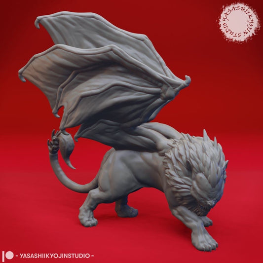 Manticore Miniature  | RPG Minis | D&D | DND | RPG | Tabletop Gaming |  From Yasashii Kyojin Studios