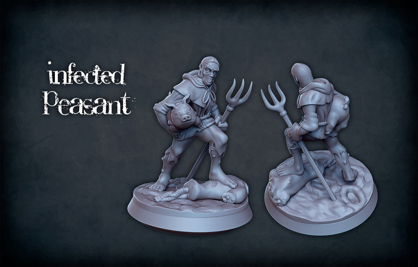 Plague Zombie Peasant Miniature with Base  | RPG Minis | DND | D&D | RPG | Tabletop Gaming |  From Roleplaying Miniatures
