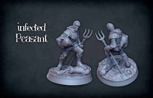 Plague Zombie Peasant Miniature with Base  | RPG Minis | DND | D&D | RPG | Tabletop Gaming |  From Roleplaying Miniatures