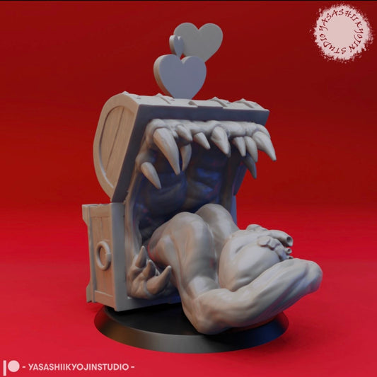 Valentine Mimic Miniature  | RPG Minis | D&D | DND | RPG | Tabletop Gaming |  From Yasashii Kyojin Studios