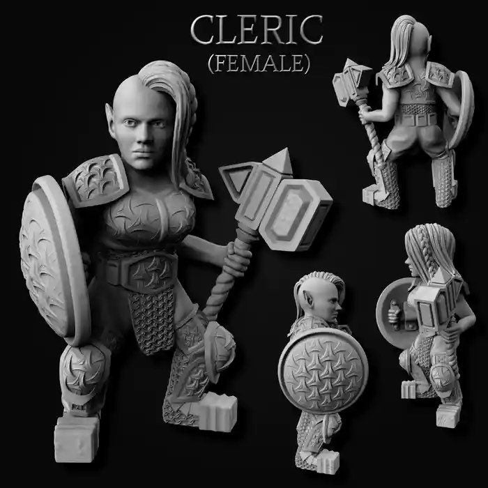 Gnome Cleric (Male or Female) Miniature  | RPG Minis | DND | D&D | RPG | Tabletop Gaming |  From MiniForge