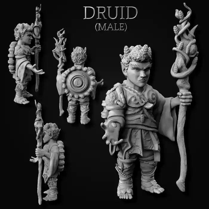 Gnome Druid (Male or Female) Miniature  | RPG Minis | DND | D&D | RPG | Tabletop Gaming |  From MiniForge