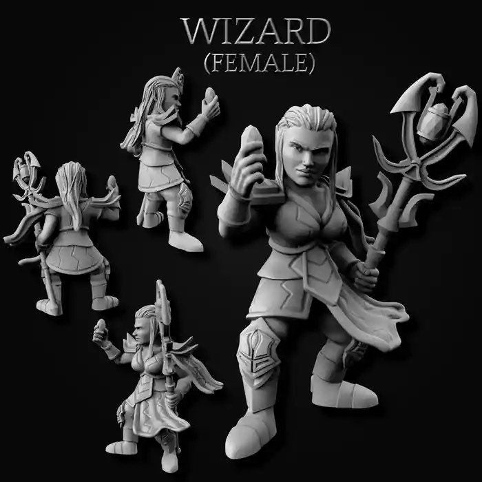 Gnome Wizard (Male or Female) Miniatures  | RPG Minis | DND | D&D | RPG | Tabletop Gaming |  From MiniForge