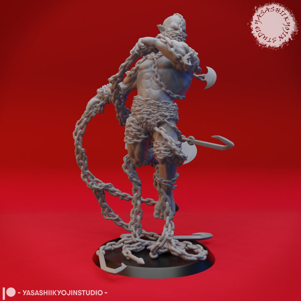 Chain Devil Miniature  | RPG Minis | D&D | DND | RPG | Tabletop Gaming |  From Yasashii Kyojin Studios