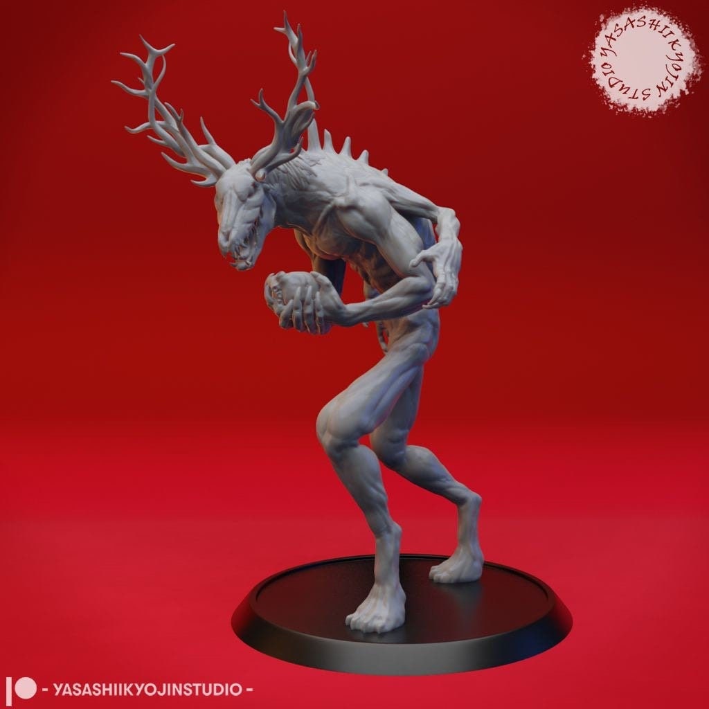 Wendigo Miniature  | RPG Minis | D&D | DND | RPG | Tabletop Gaming |  From Yasashii Kyojin Studios
