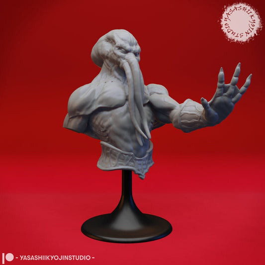 Mindflayer Bust  | RPG Minis | D&D | DND | RPG | Tabletop Gaming |  From Yasashii Kyojin Studios