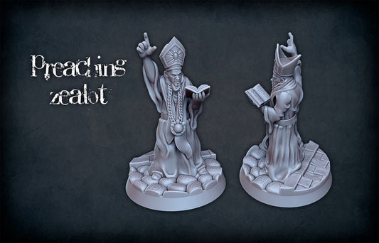 Preaching Zealot Miniature with Base  | RPG Minis | DND | D&D | RPG | Tabletop Gaming |  From Roleplaying Miniatures
