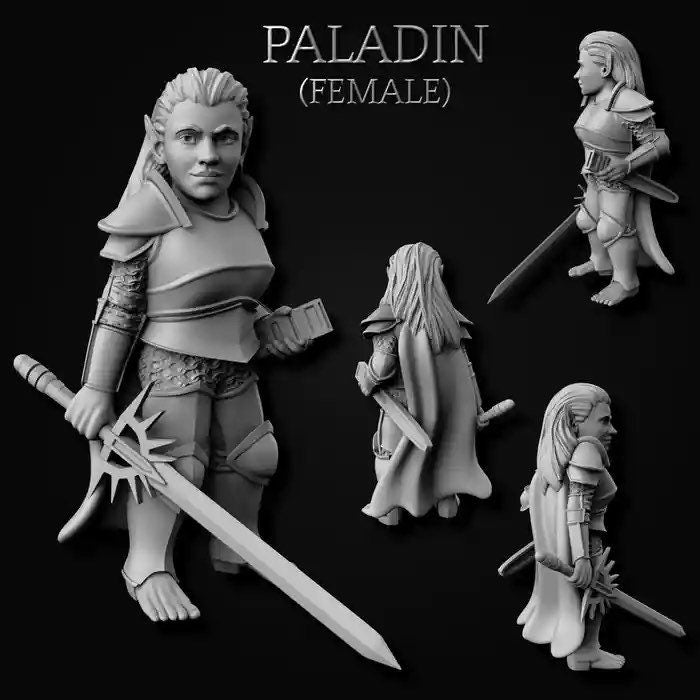 Gnome Paladin (Male or Female) Miniature  | RPG Minis | DND | D&D | RPG | Tabletop Gaming |  From MiniForge