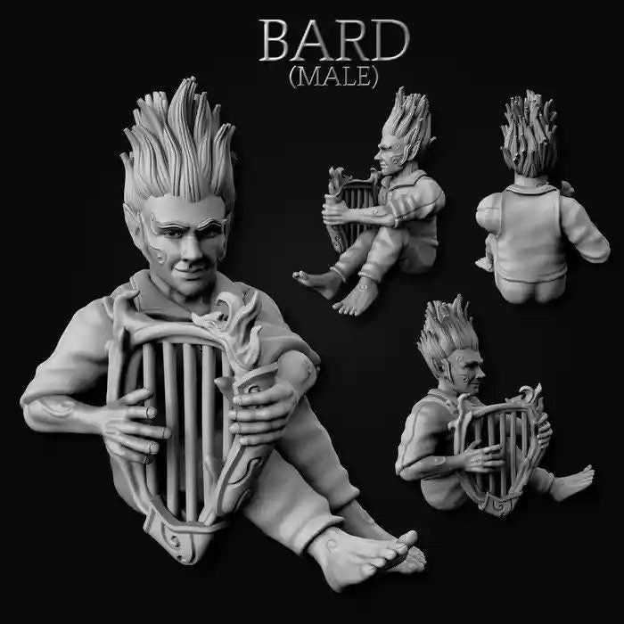 Gnome Bard (Male or Female) Miniatures  | RPG Minis | DND | D&D | RPG | Tabletop Gaming |  From MiniForge