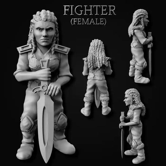 Gnome Fighter (Male or Female) Miniatures  | RPG Minis | DND | D&D | RPG | Tabletop Gaming |  From MiniForge
