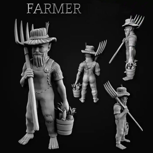 Gnome Farmer Miniature  | RPG Minis | DND | D&D | RPG | Tabletop Gaming |  From MiniForge