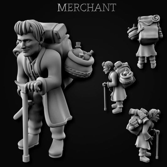 Gnome Merchant Miniature  | RPG Minis | DND | D&D | RPG | Tabletop Gaming |  From MiniForge