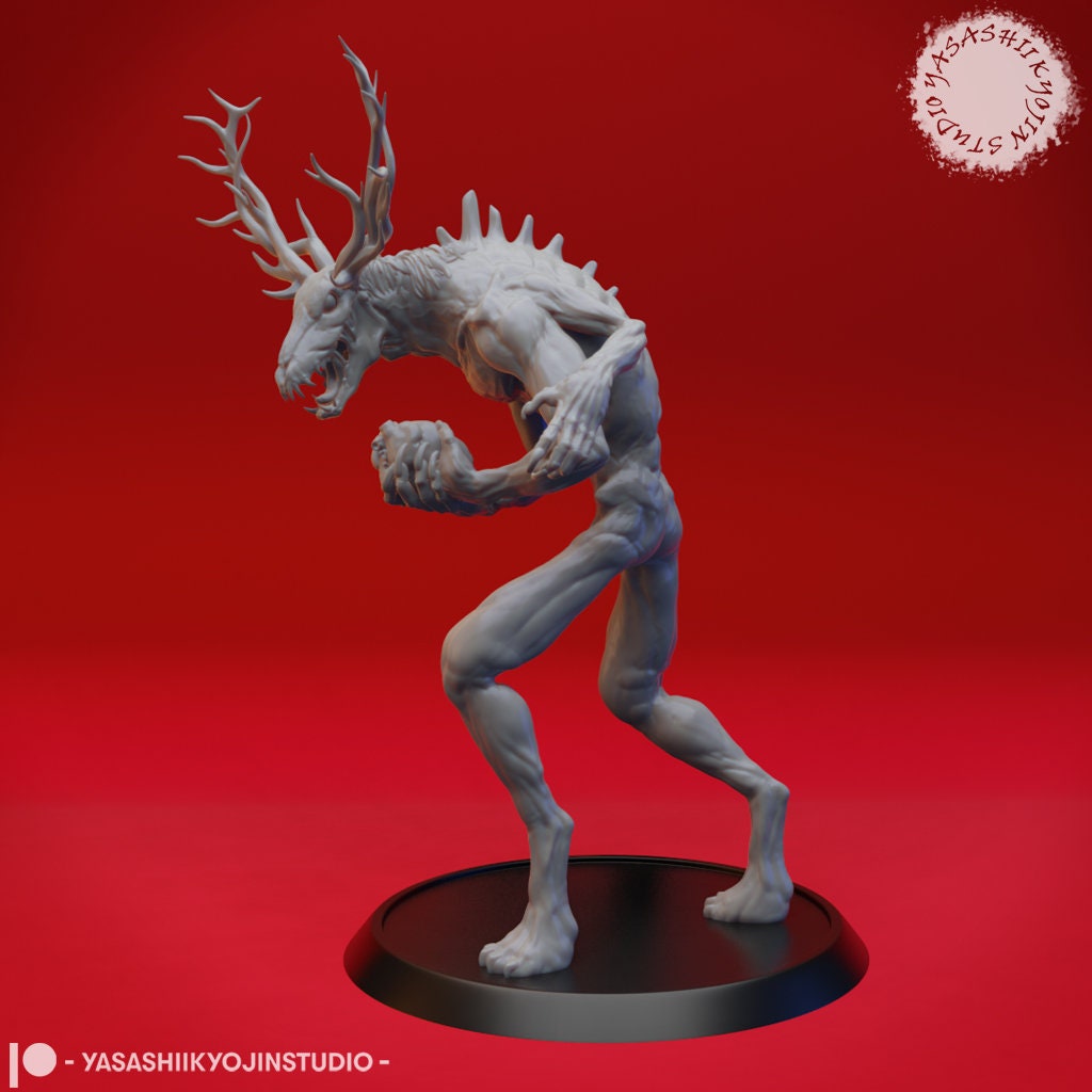 Wendigo Miniature  | RPG Minis | D&D | DND | RPG | Tabletop Gaming |  From Yasashii Kyojin Studios