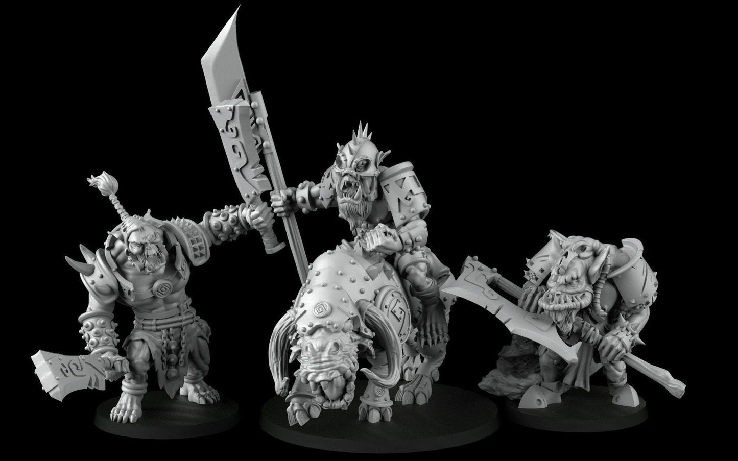 Orc Warrior Miniatures - 3 Versions  | RPG Minis | Ork Minis | D&D | DND | RPG | Tabletop Gaming |  From Cross Lances