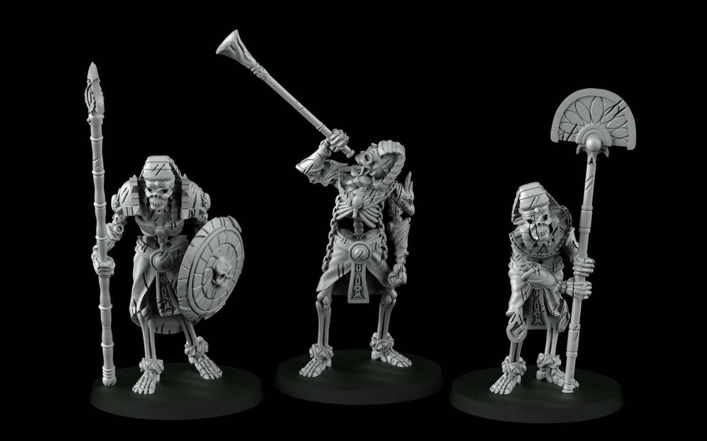 Skeleton Soldier Miniatures - 3 Versions  | RPG Minis | D&D | DND | RPG | Tabletop Gaming |  From Cross Lances