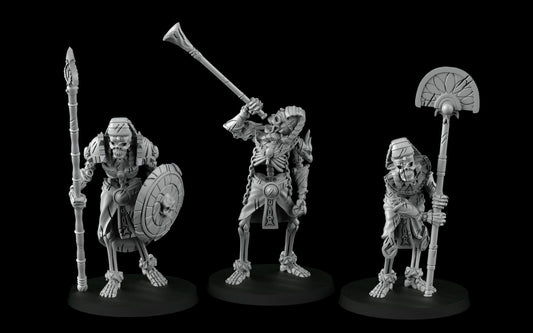 Skeleton Soldier Miniatures - 3 Versions  | RPG Minis | D&D | DND | RPG | Tabletop Gaming |  From Cross Lances