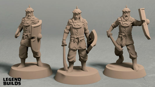 Foot Soldiers - City Guard/Asian/Hun Miniatures  | RPG Minis | D&D | DND | RPG | Tabletop Gaming |  From LegendBuilds