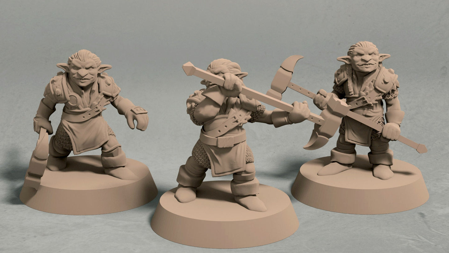 Goblin Barbarian Miniatures | DND Goblin Minis | D&D Goblin Fighters | DND Goblin Bandits | Pathfinder Goblins | Tabletop Gaming Goblins
