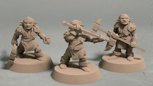 Goblin Barbarian Miniatures | DND Goblin Minis | D&D Goblin Fighters | DND Goblin Bandits | Pathfinder Goblins | Tabletop Gaming Goblins