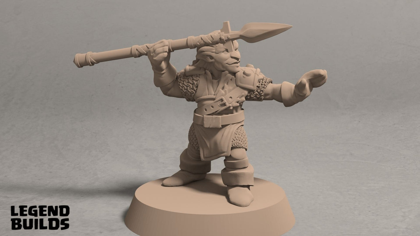 Goblin Fighter Miniatures | DND Goblin Minis | D&D Goblin Spearmen | DND Goblin Bandits | Pathfinder Goblins | Tabletop Gaming Goblins