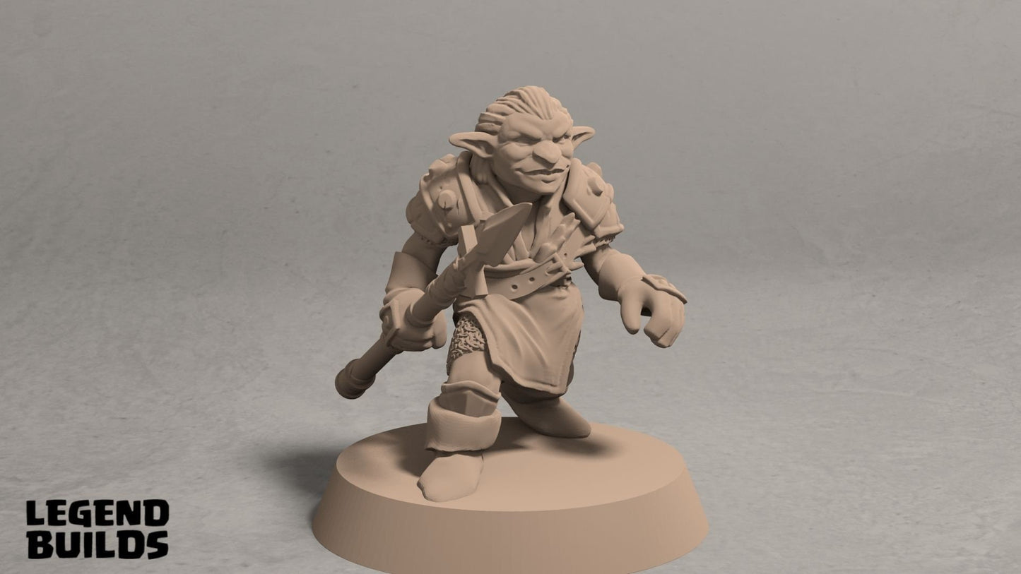 Goblin Fighter Miniatures | DND Goblin Minis | D&D Goblin Spearmen | DND Goblin Bandits | Pathfinder Goblins | Tabletop Gaming Goblins