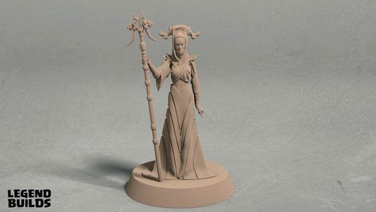 Female Warlock/Wizard/Sorcerer Miniature  | RPG Minis | D&D | DND | RPG | Tabletop Gaming |  From LegendBuilds