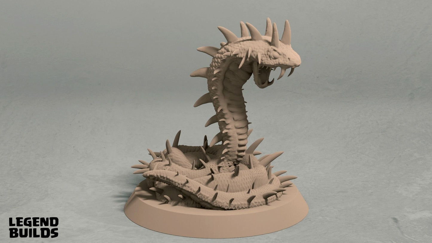 Demon Desert Snake Miniature  | RPG Minis | D&D | DND | RPG | Tabletop Gaming |  From LegendBuilds