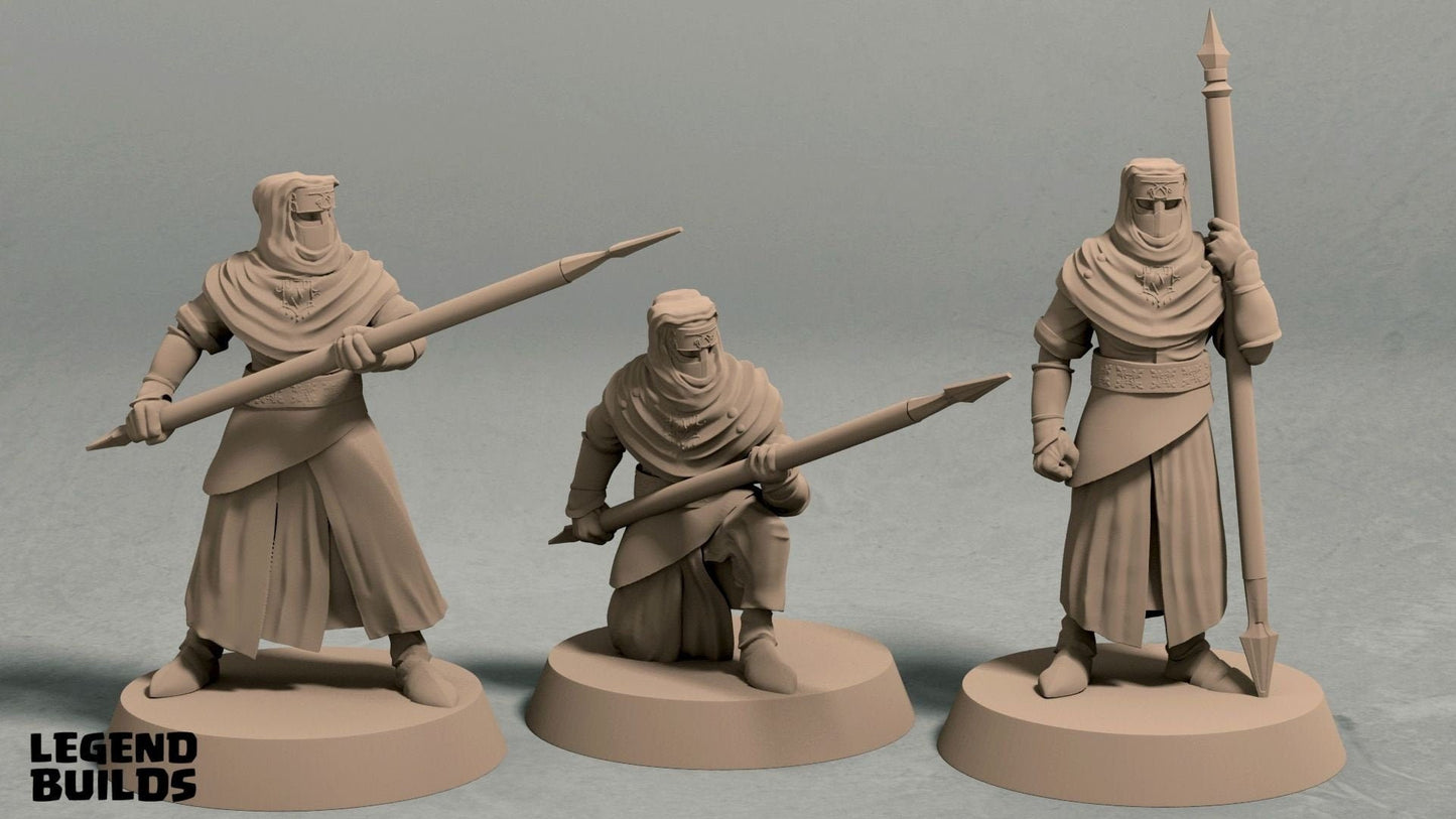 Spearmen - Desert Cultists/City Guard Miniatures  | RPG Minis | D&D | DND | RPG | Tabletop Gaming |  From LegendBuilds