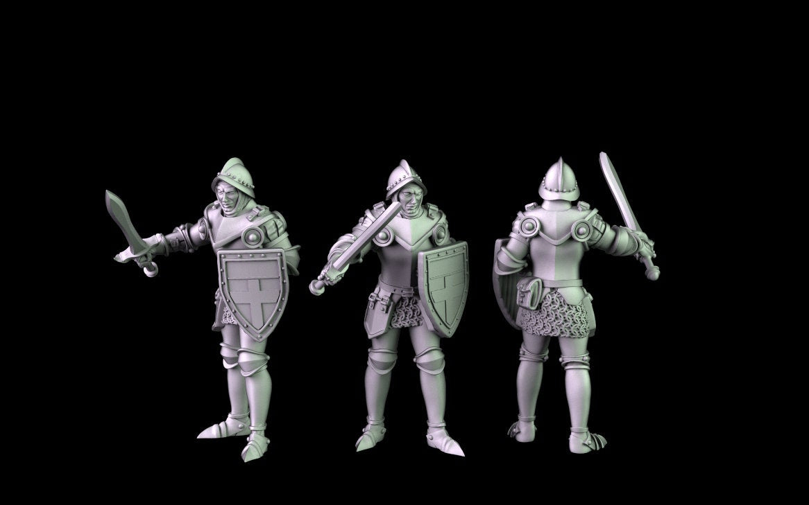 City Guard Miniatures - 5 Versions  | RPG Minis | D&D | DND | RPG | Tabletop Gaming |  From Cross Lances