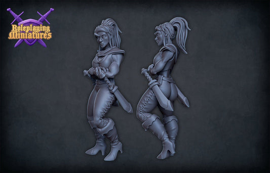 Female Rogue Miniature  | RPG Minis | DND | D&D | RPG | Tabletop Gaming |  From Roleplaying Miniatures