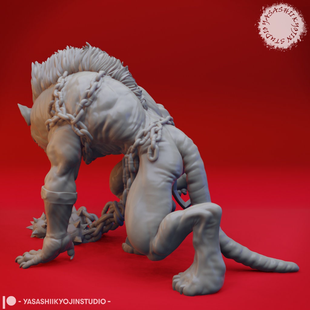 Yeenoghu Miniature  | RPG Minis | D&D | DND | RPG | Tabletop Gaming |  From Yasashii Kyojin Studios