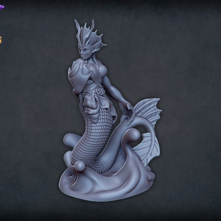 Merfolk/Mermaid Miniature  | RPG Minis | DND | D&D | RPG | Tabletop Gaming |  From Roleplaying Miniatures