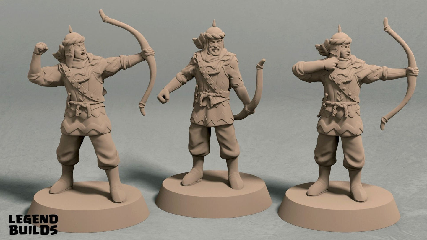 Archers - City Guard/Asian/Hun Troops Miniatures  | RPG Minis | D&D | DND | RPG | Tabletop Gaming |  From LegendBuilds