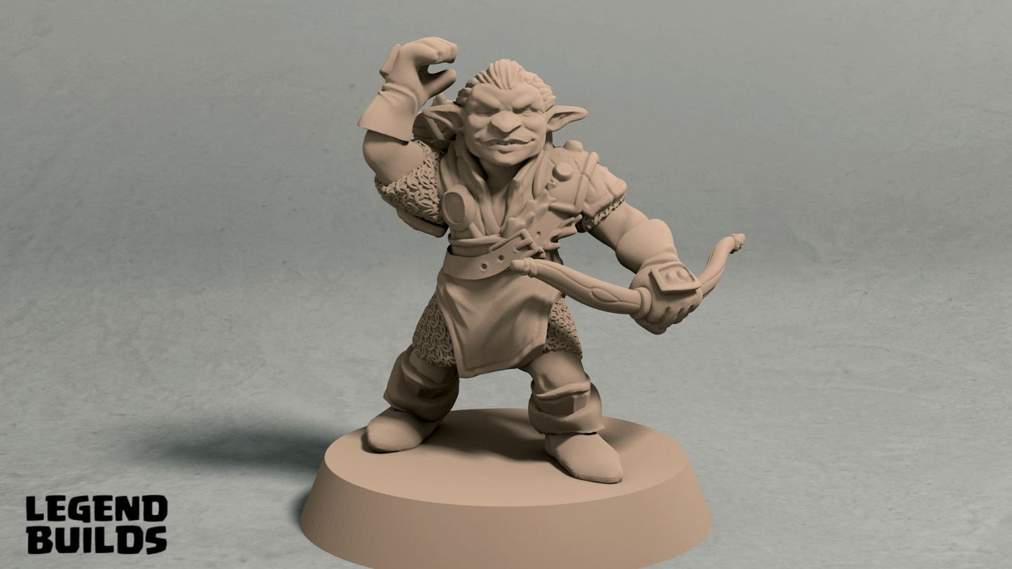 Goblin Ranger Miniatures | DND Goblin Minis | D&D Goblin Archers | DND Goblin Bandits | Pathfinder Goblins | Tabletop Gaming Goblins