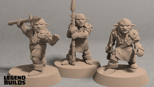 Goblin Fighter Miniatures | DND Goblin Minis | D&D Goblin Spearmen | DND Goblin Bandits | Pathfinder Goblins | Tabletop Gaming Goblins