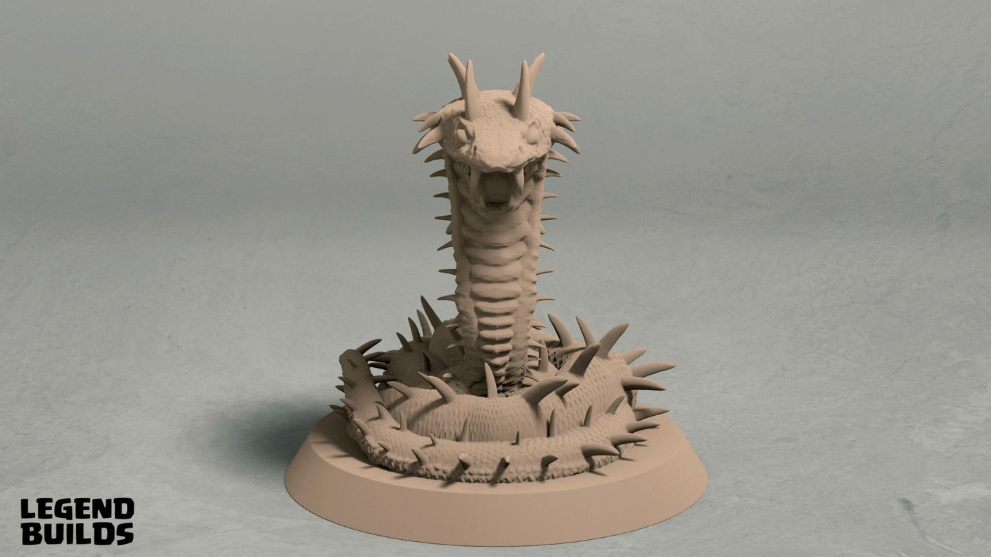 Demon Desert Snake Miniature  | RPG Minis | D&D | DND | RPG | Tabletop Gaming |  From LegendBuilds