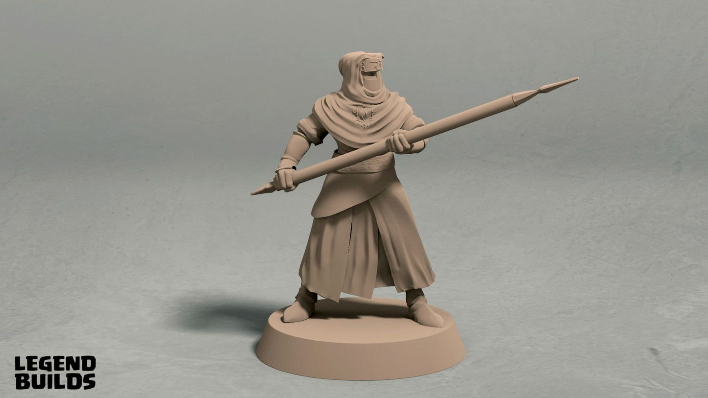 Spearmen - Desert Cultists/City Guard Miniatures  | RPG Minis | D&D | DND | RPG | Tabletop Gaming |  From LegendBuilds